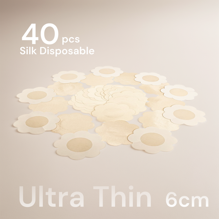 Queenvibes - 40 Pieces (6cm) Disposable Silk Pasties (Ultra Thin)