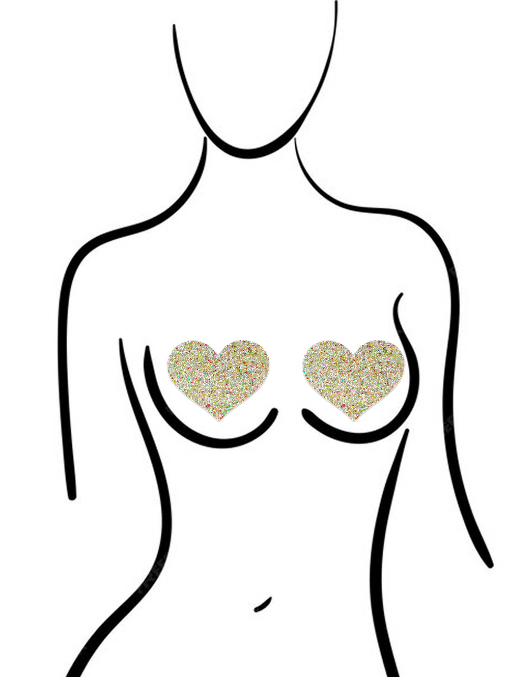 Glitter Glow Heart Nipple Pasties – Dazzling, Self-Adhesive & Festival-Ready - Outdoll