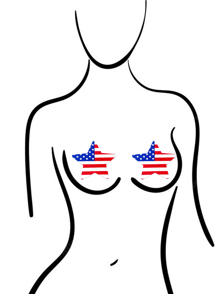American Flag Star Nipple Cover Pasties - Outdoll