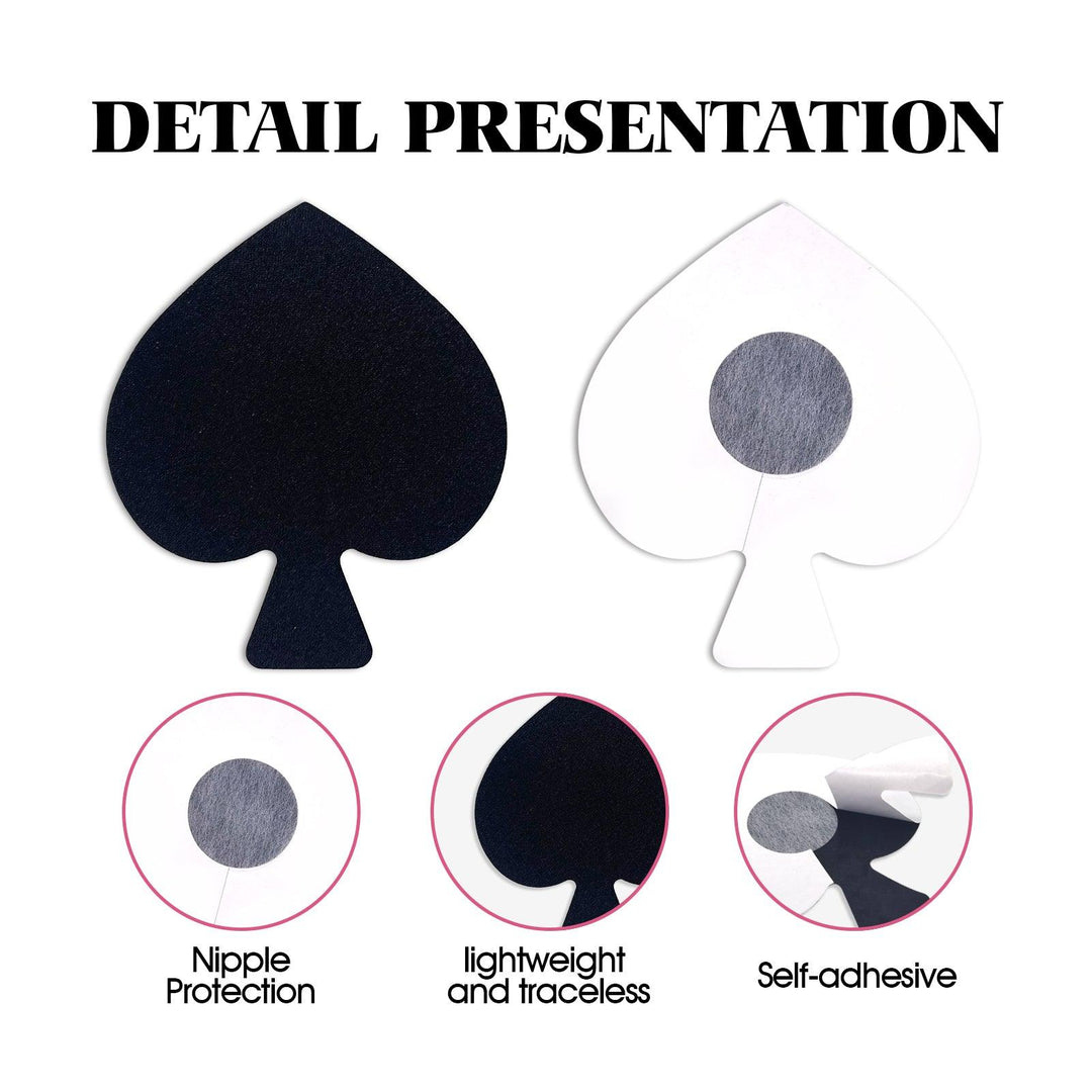 Dazzle Color Spade Nipple Cover Pasties – Playful, Self-Adhesive & Festival-Ready - Outdoll
