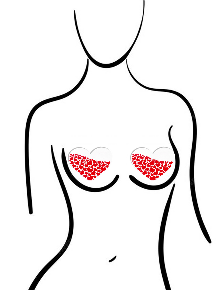 Half-Full Heart Nipple Cover Pasties - Outdoll