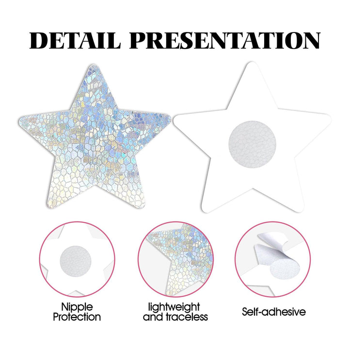 Luminous Cracked Ice Galaxy Star Nipple Cover Pasties – Glow-in-the-Dark & Self-Adhesive - Outdoll
