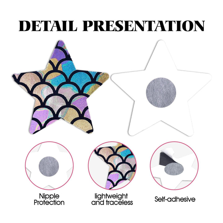 4 Star Bundle Nipple Cover Pasties – Radiant, Self-Adhesive & Festival-Ready - Outdoll